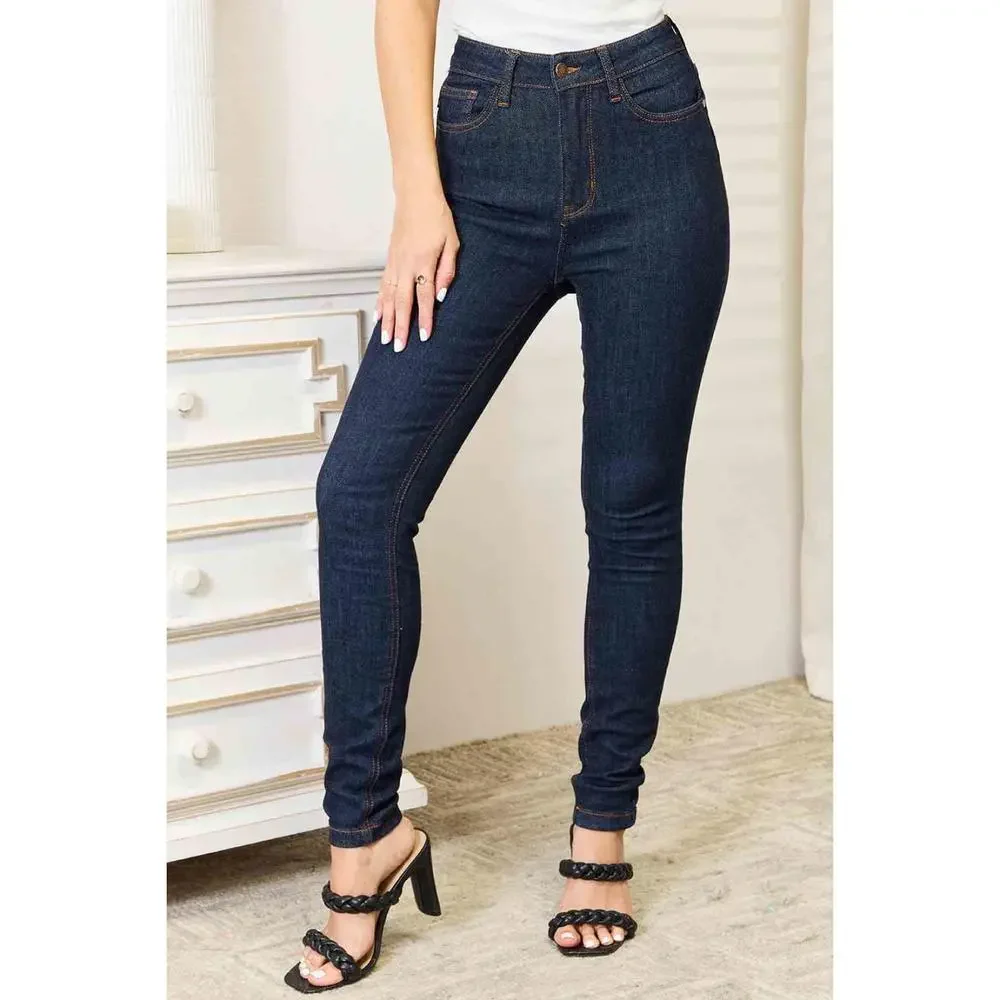 Judy Blue Full Size High Waist Pocket Embroidered Skinny Jeans - Picture 1 of 8